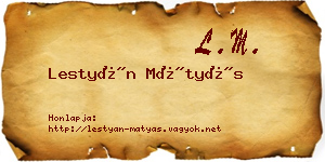 Lestyán Mátyás névjegykártya